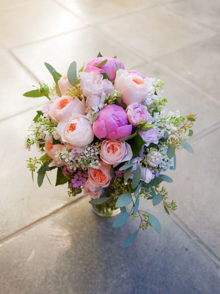 Pink Peony and Garden Rose Wedding Bouquet | Hahahaflorist Hong Kong